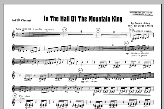 Download Lloyd Conley In the Hall of the Mountain King - Clar Sheet Music