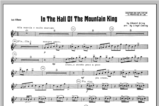 Download Lloyd Conley In the Hall of the Mountain King - Oboe Sheet Music