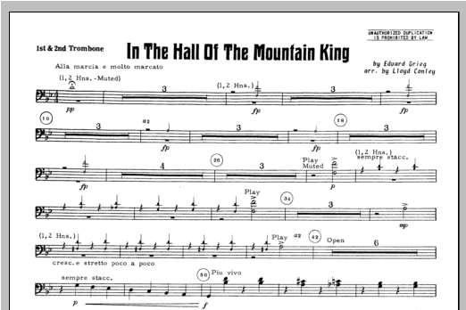 Download Lloyd Conley In the Hall of the Mountain King - Trom Sheet Music