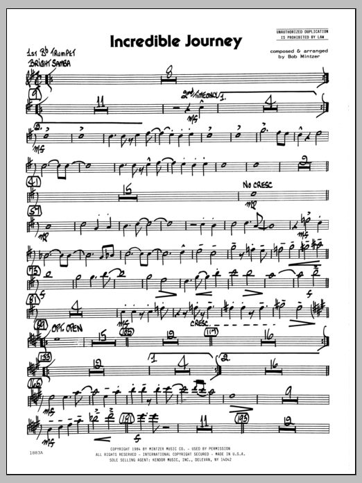 Download Bob Mintzer Incredible Journey - 1st Bb Trumpet Sheet Music