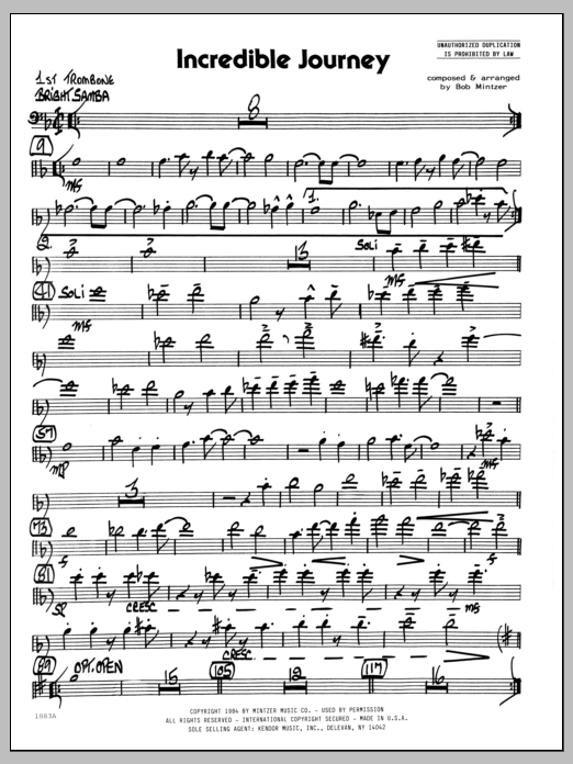 Download Bob Mintzer Incredible Journey - 1st Trombone Sheet Music