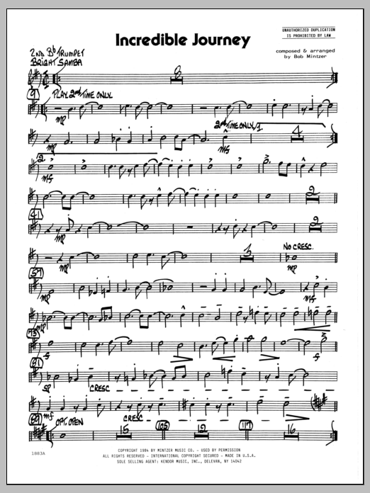 Download Bob Mintzer Incredible Journey - 2nd Bb Trumpet Sheet Music