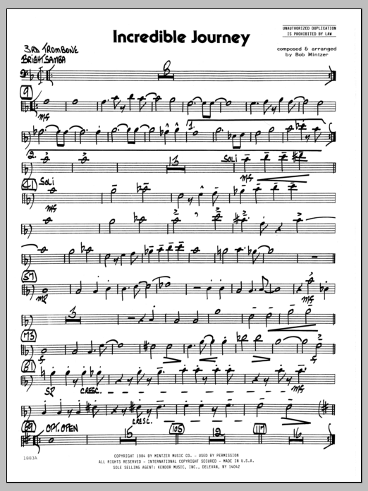 Download Bob Mintzer Incredible Journey - 3rd Trombone Sheet Music