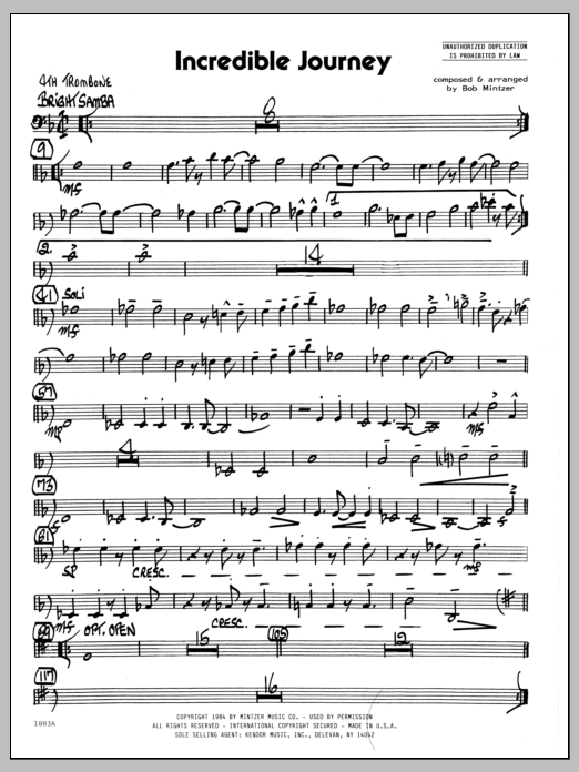 Download Bob Mintzer Incredible Journey - 4th Trombone Sheet Music