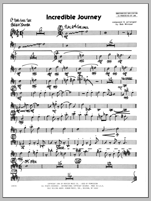 Download Bob Mintzer Incredible Journey - Baritone Sax Sheet Music