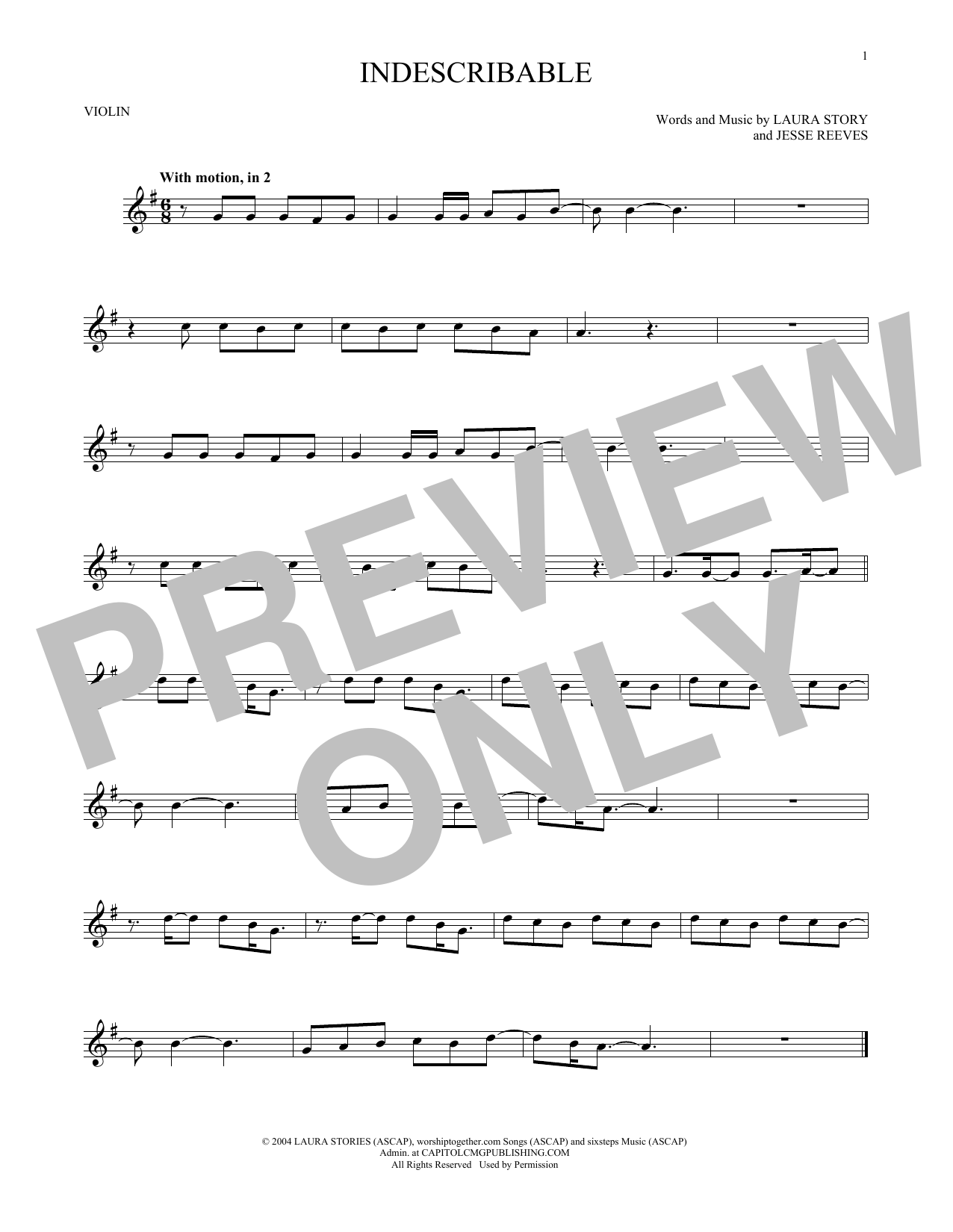 Chris Tomlin Indescribable sheet music notes printable PDF score