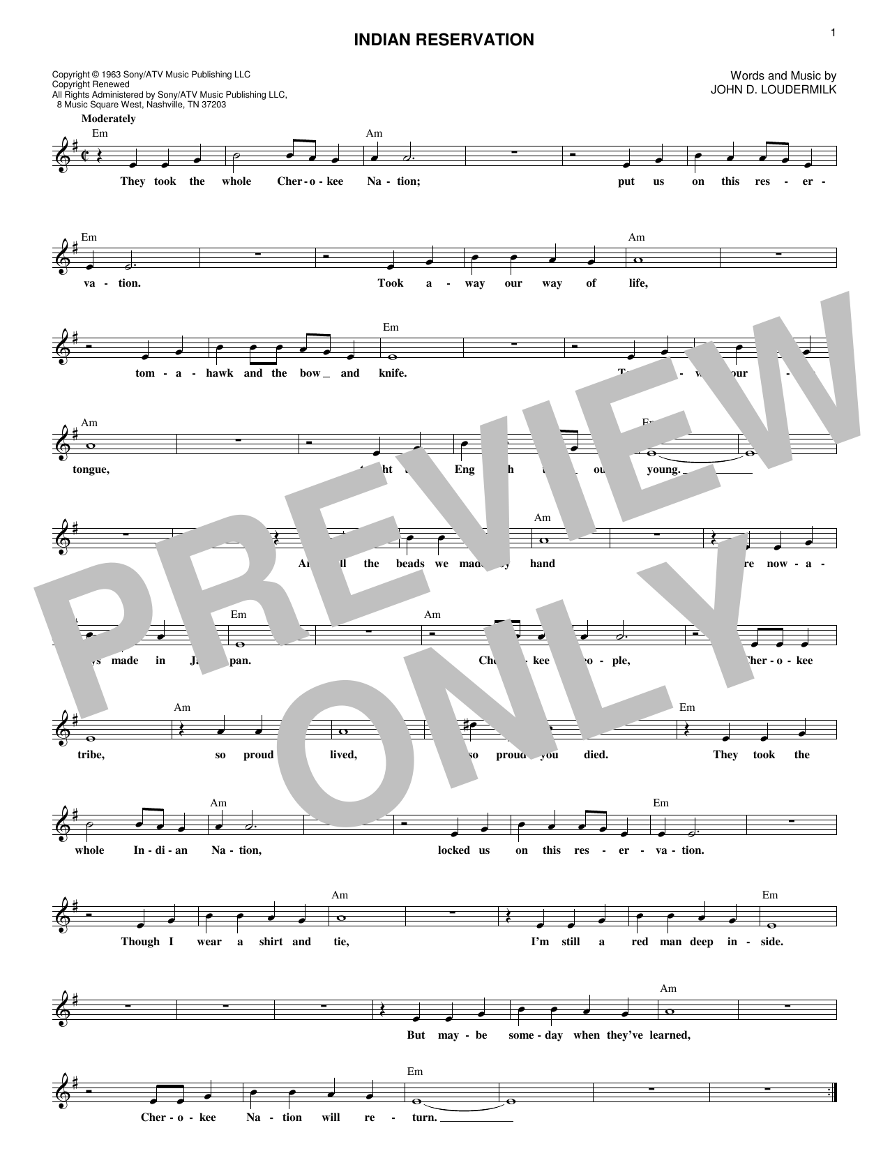 Download Raiders Indian Reservation Sheet Music