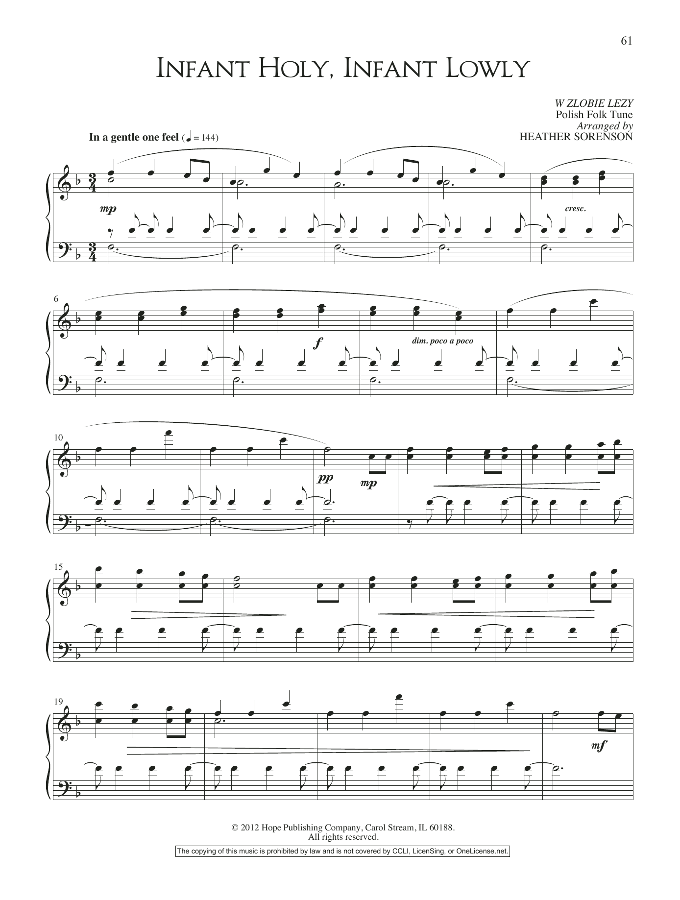 Download Heather Sorenson Infant Holy, Infant Lowly Sheet Music