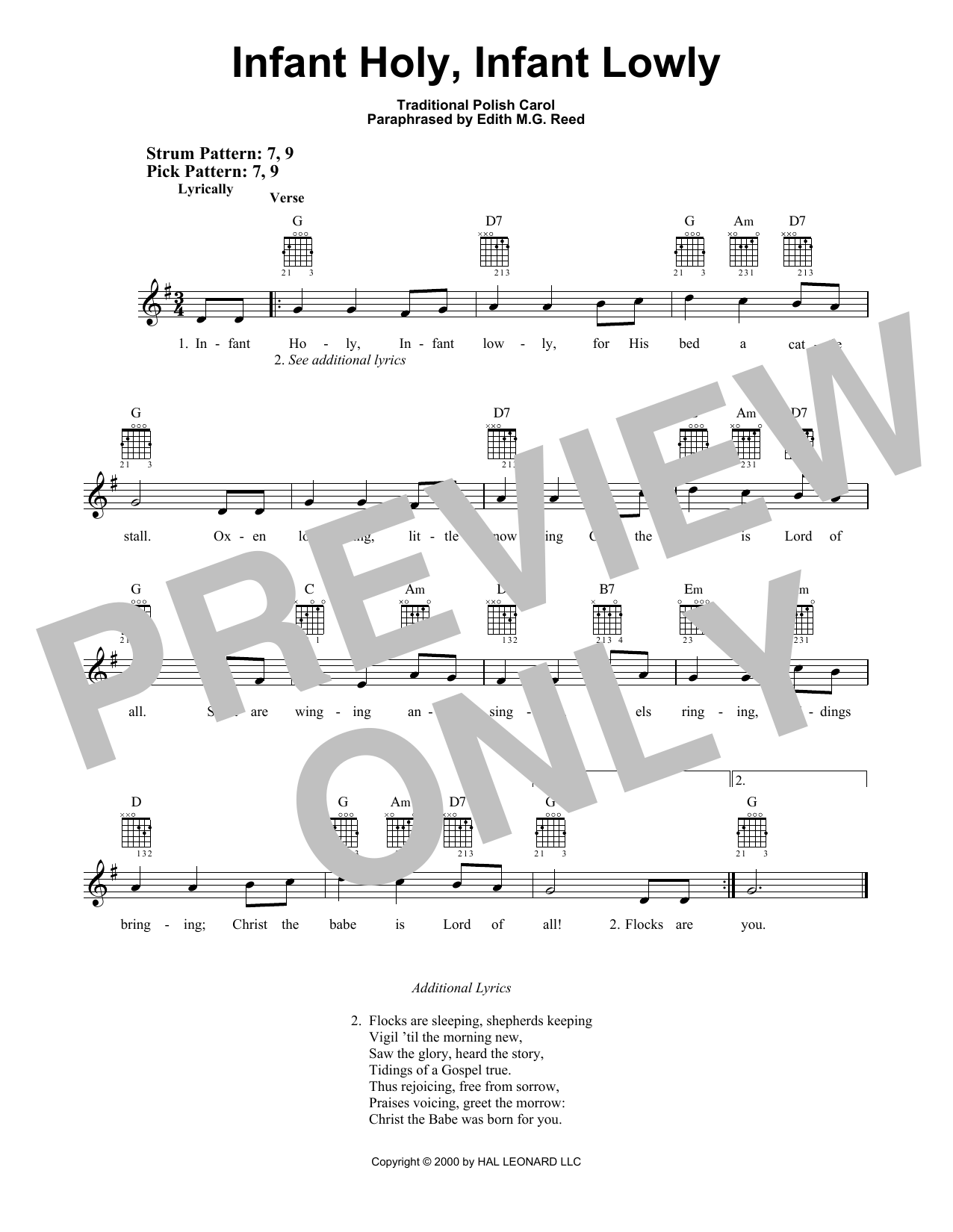 Download Traditional Polish Carol Infant Holy, Infant Lowly Sheet Music