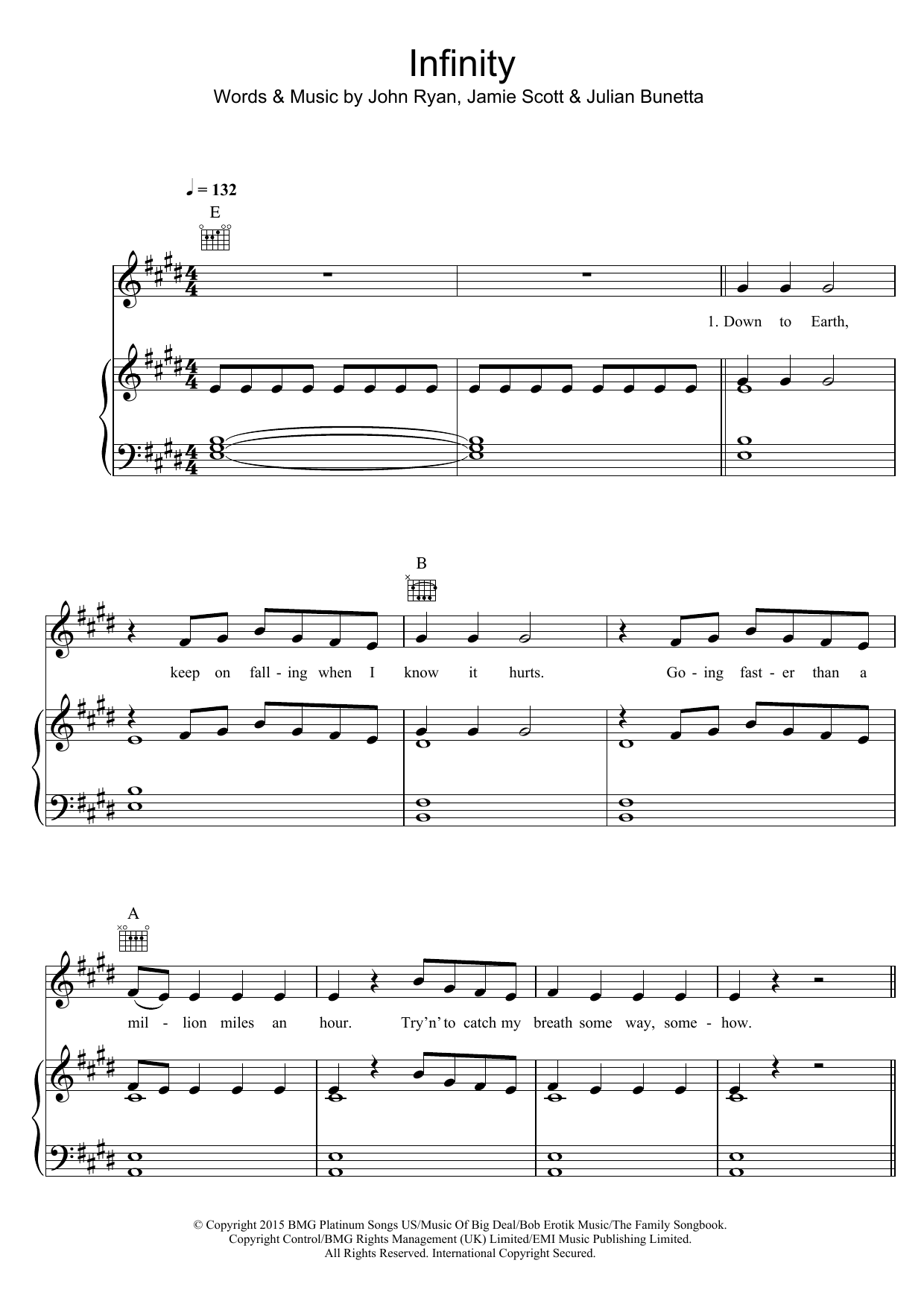 Download One Direction Infinity Sheet Music