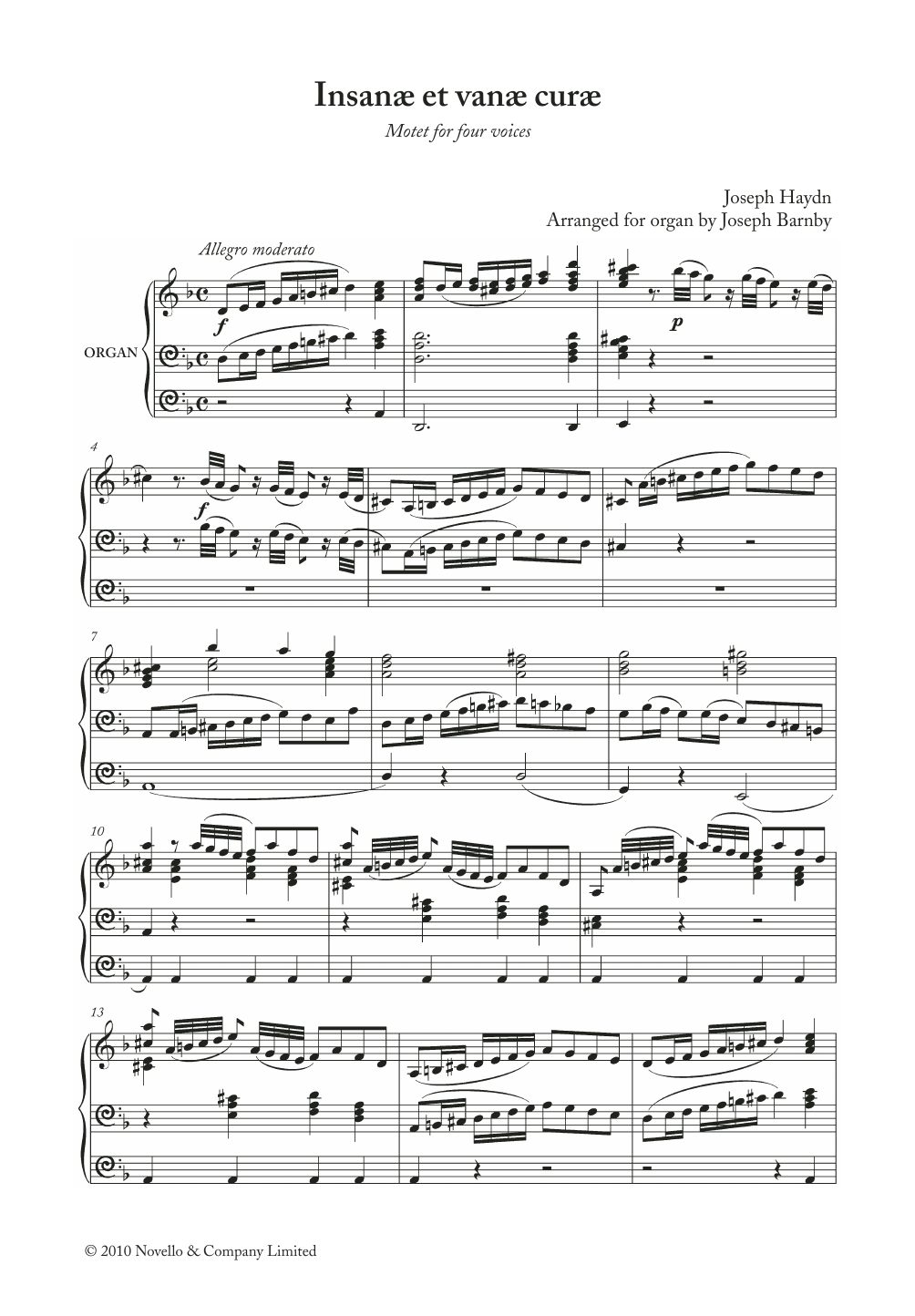 Download Franz Joseph Haydn Insanae Et Vanae Curae Sheet Music