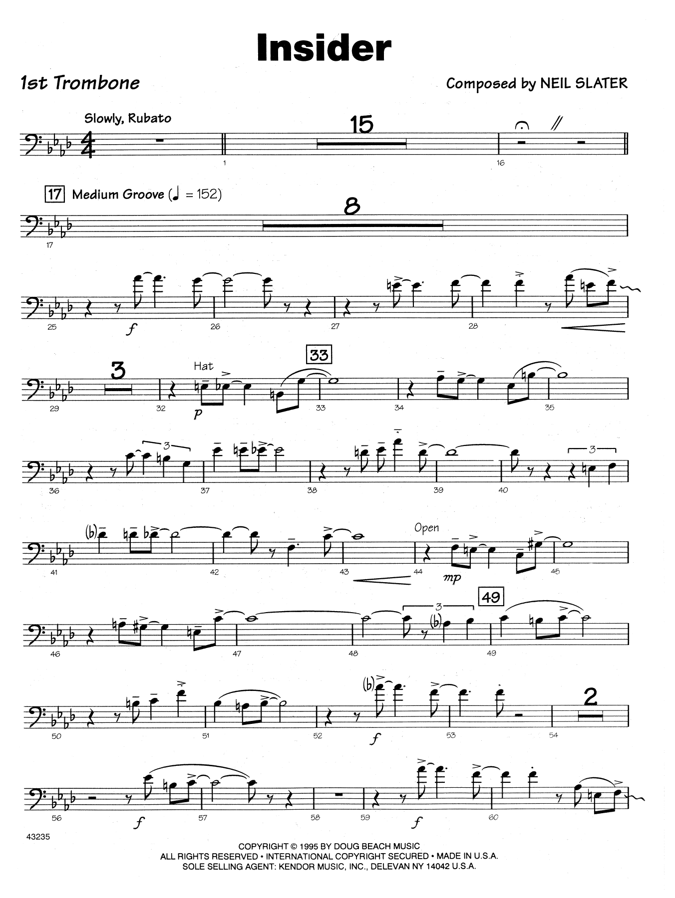 Download Neil Slater Insider - 1st Trombone Sheet Music