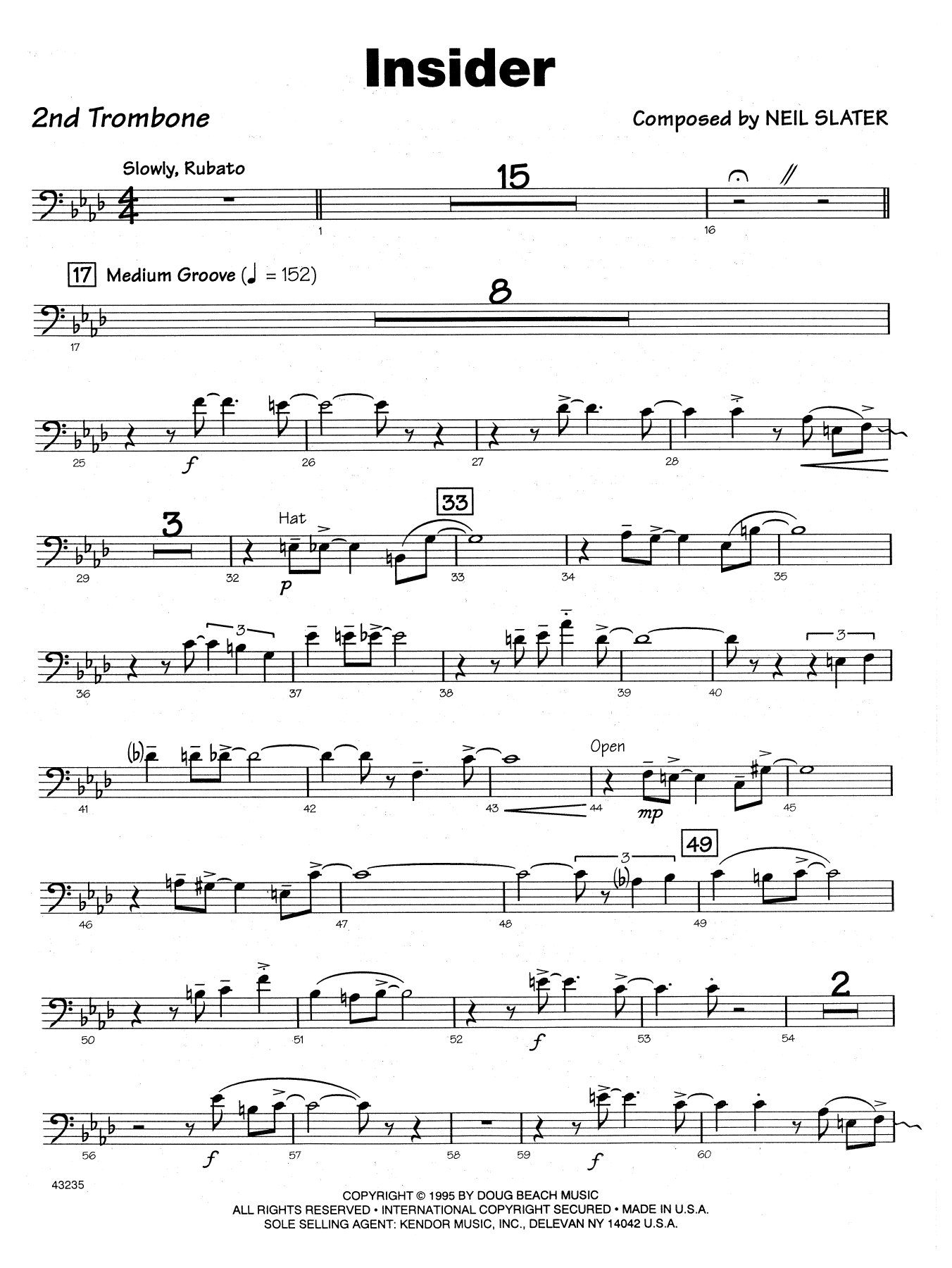 Download Neil Slater Insider - 2nd Trombone Sheet Music