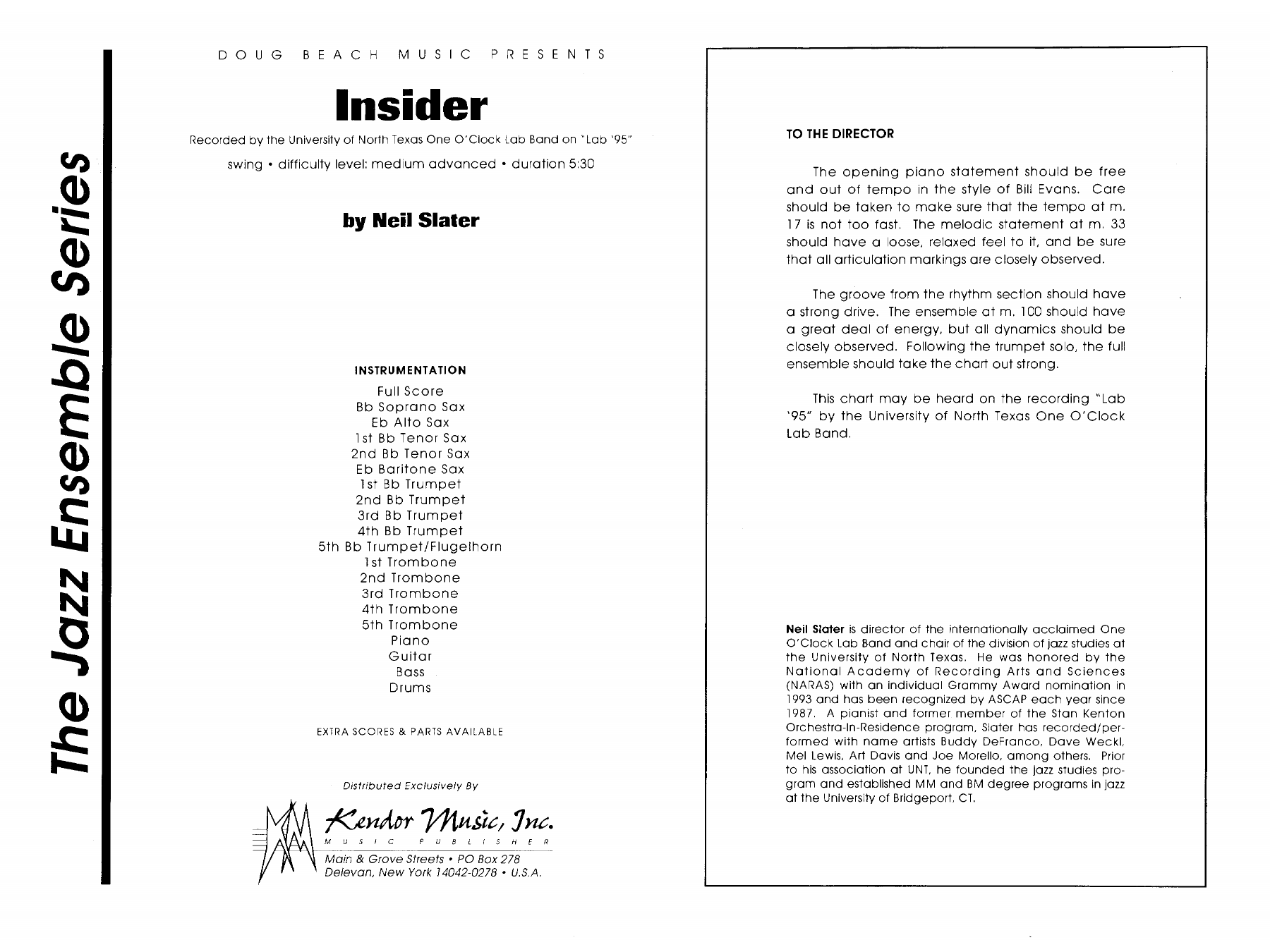 Download Neil Slater Insider - Full Score Sheet Music