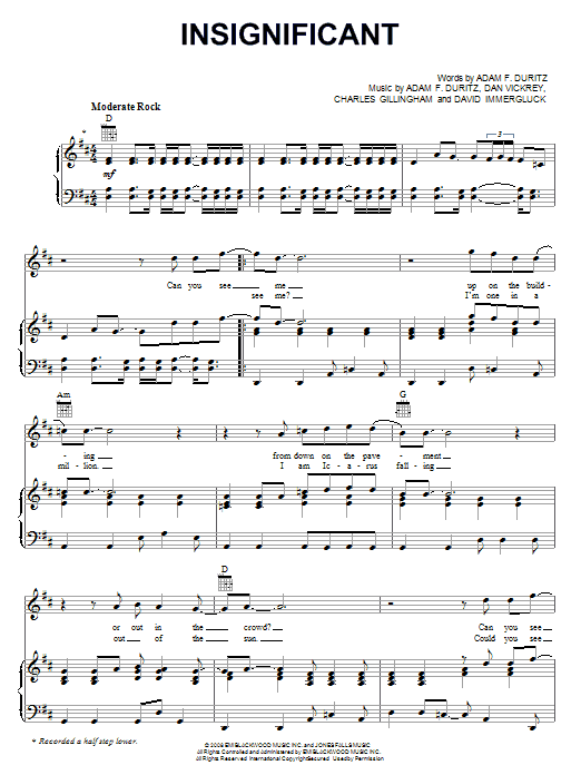 Download Counting Crows Insignificant Sheet Music