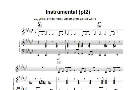 Paul Weller Instrumental (pt2) sheet music notes printable PDF score