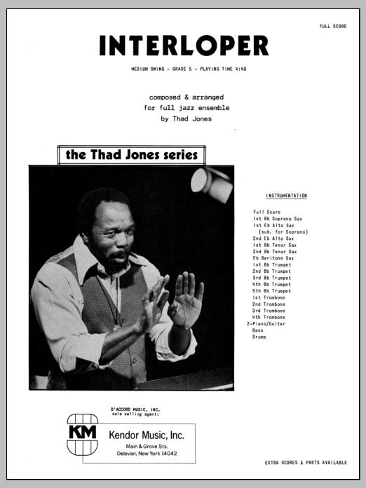 Download Thad Jones Interloper - Full Score Sheet Music