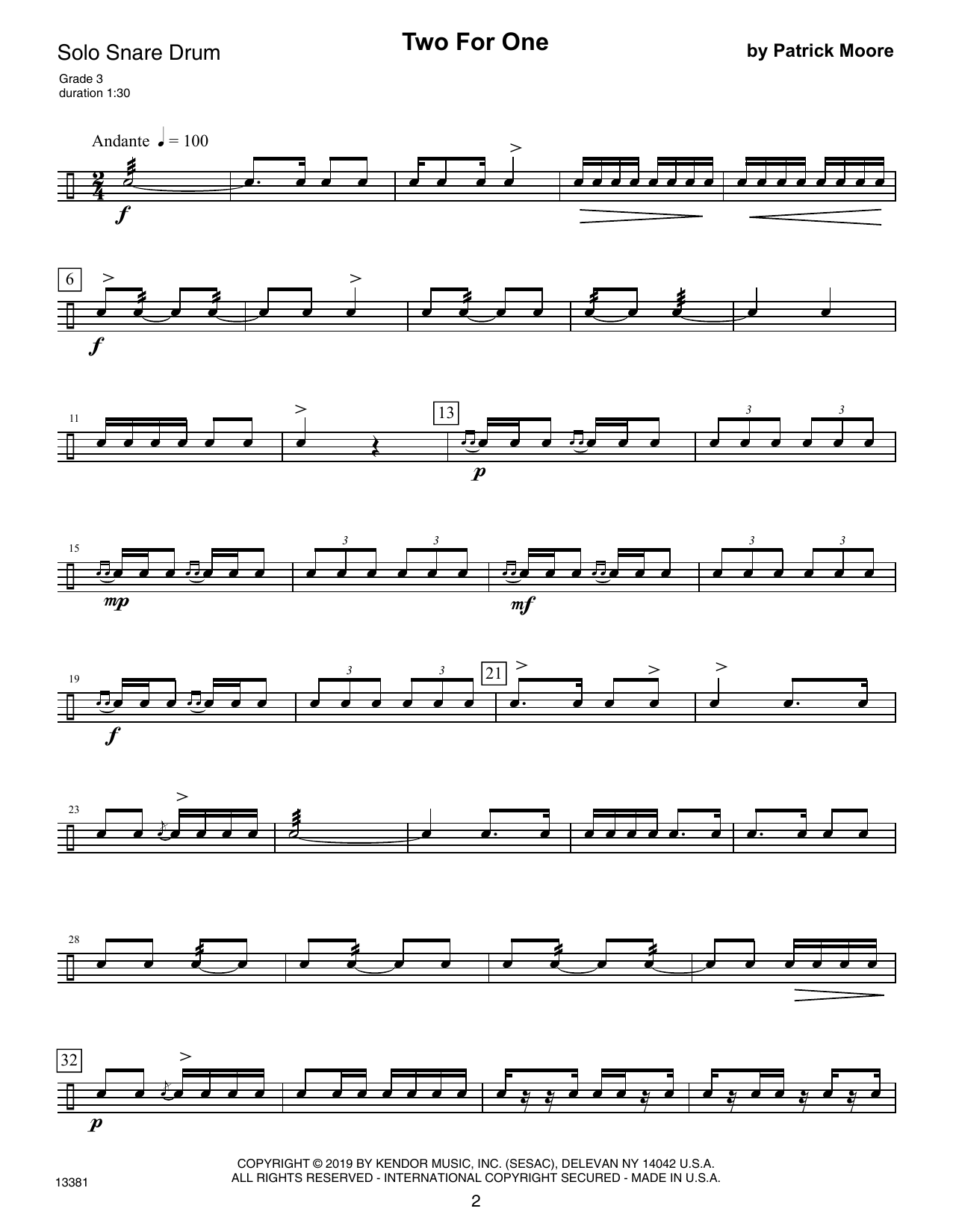 Download Patrick Moore Intermediate Solos For Snare Drum Sheet Music