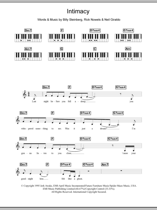 Download The Corrs Intimacy Sheet Music