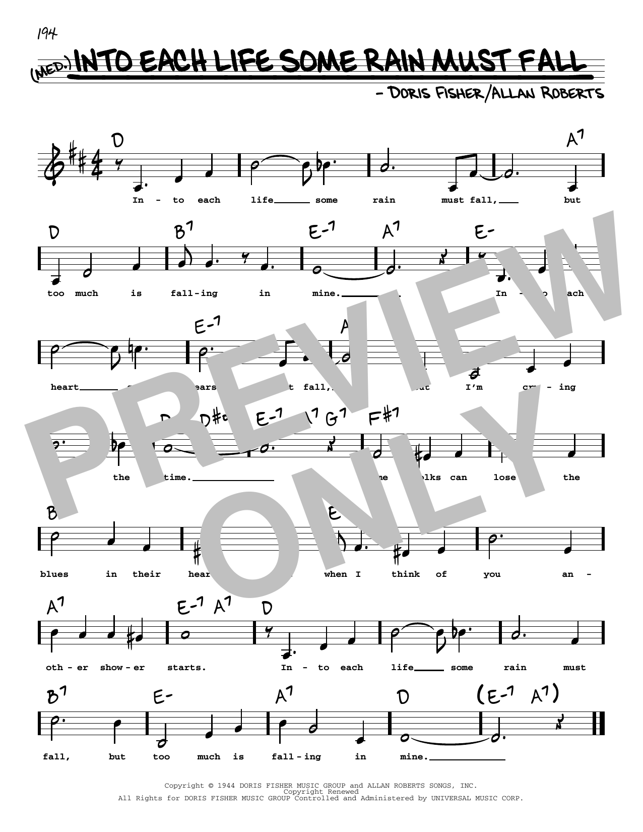 Download Ink Spots & Ella Fitzgerald Into Each Life Some Rain Must Fall (Low Sheet Music