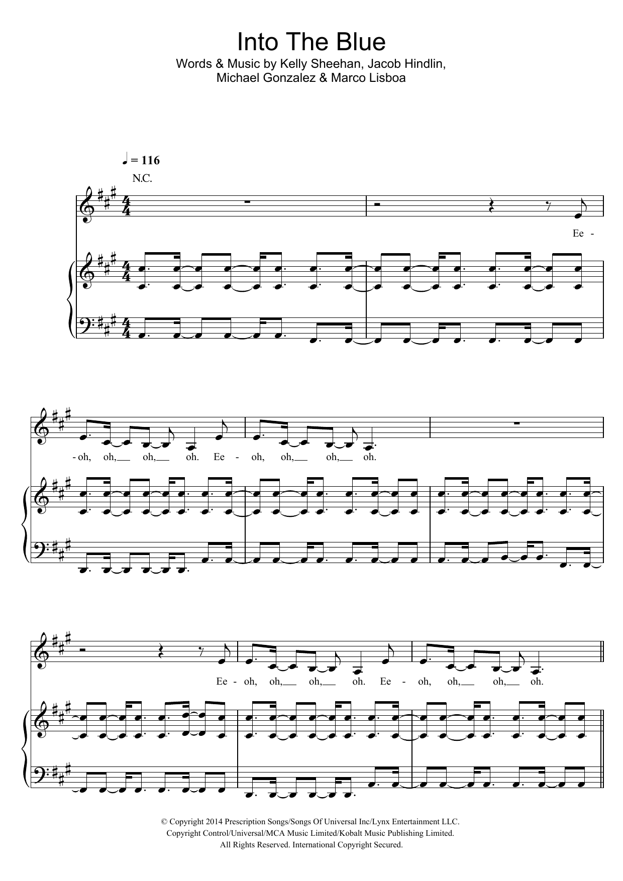 Download Kylie Minogue Into The Blue Sheet Music