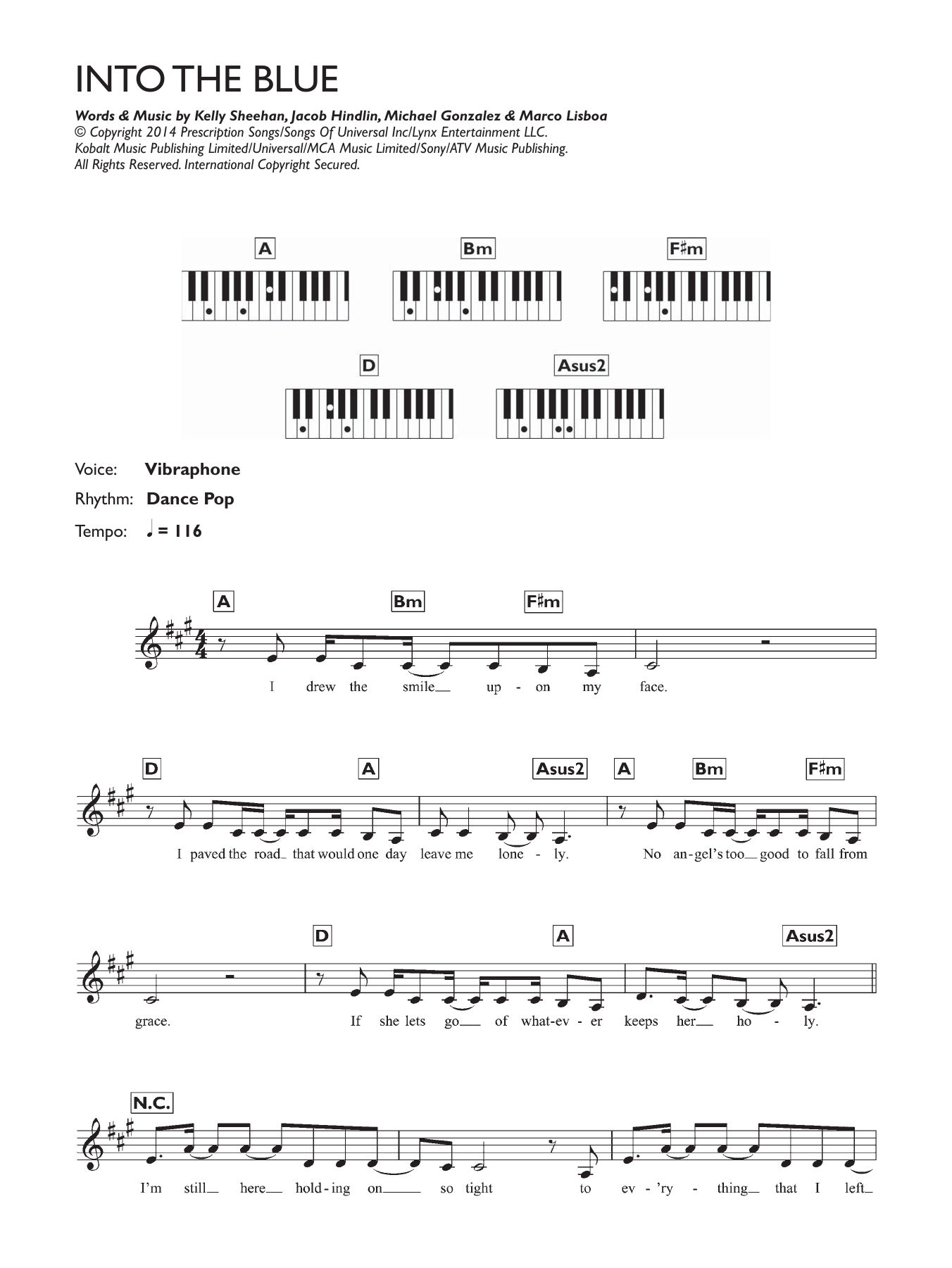 Download Kylie Minogue Into The Blue Sheet Music
