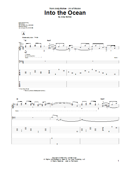 Download Andy McKee Into The Ocean Sheet Music