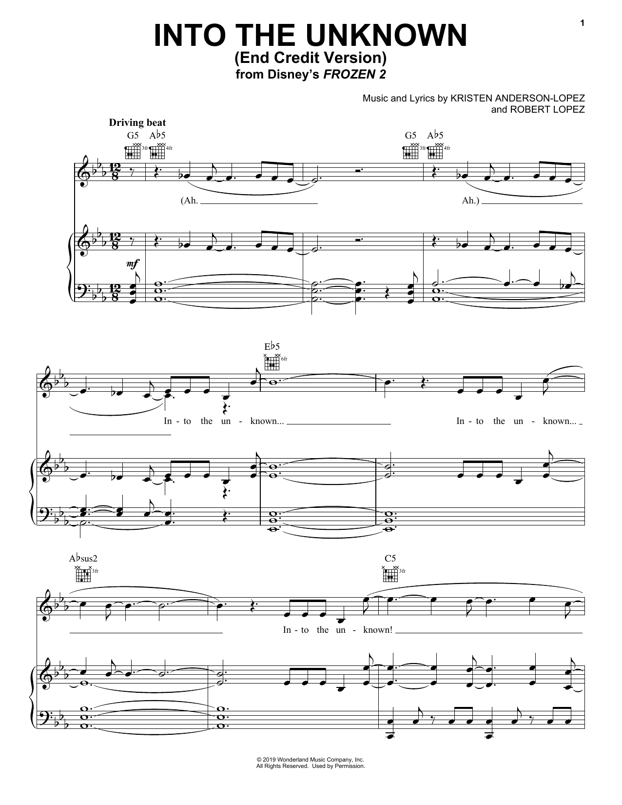 Download Panic! At The Disco Into The Unknown (from Disney's Frozen Sheet Music