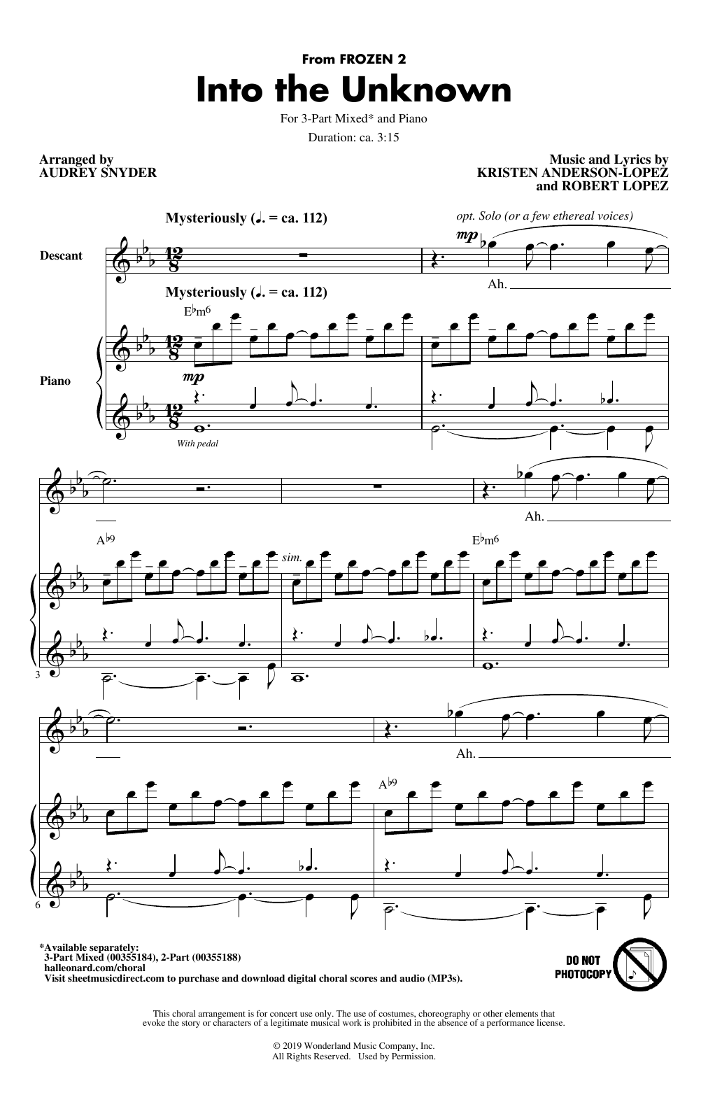 Download Idina Menzel and AURORA Into The Unknown (from Frozen 2) (arr. Sheet Music