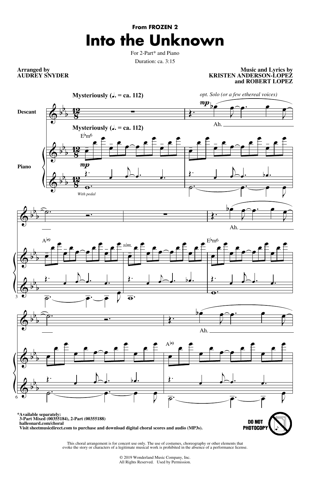 Download Idina Menzel and AURORA Into The Unknown (from Frozen 2) (arr. Sheet Music