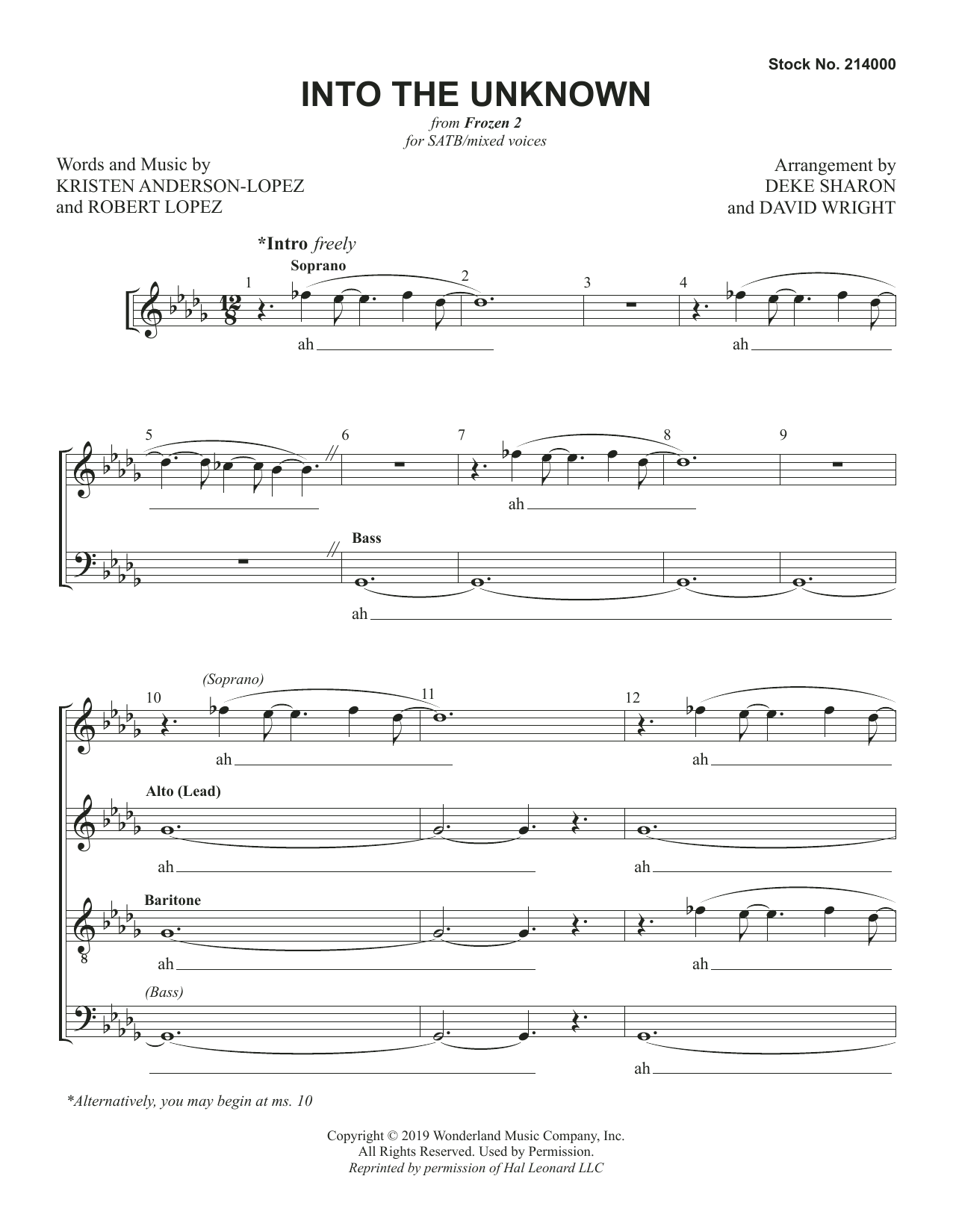 Download Kristen Anderson-Lopez & Robert Lope Into the Unknown (from Frozen 2) (arr. Sheet Music