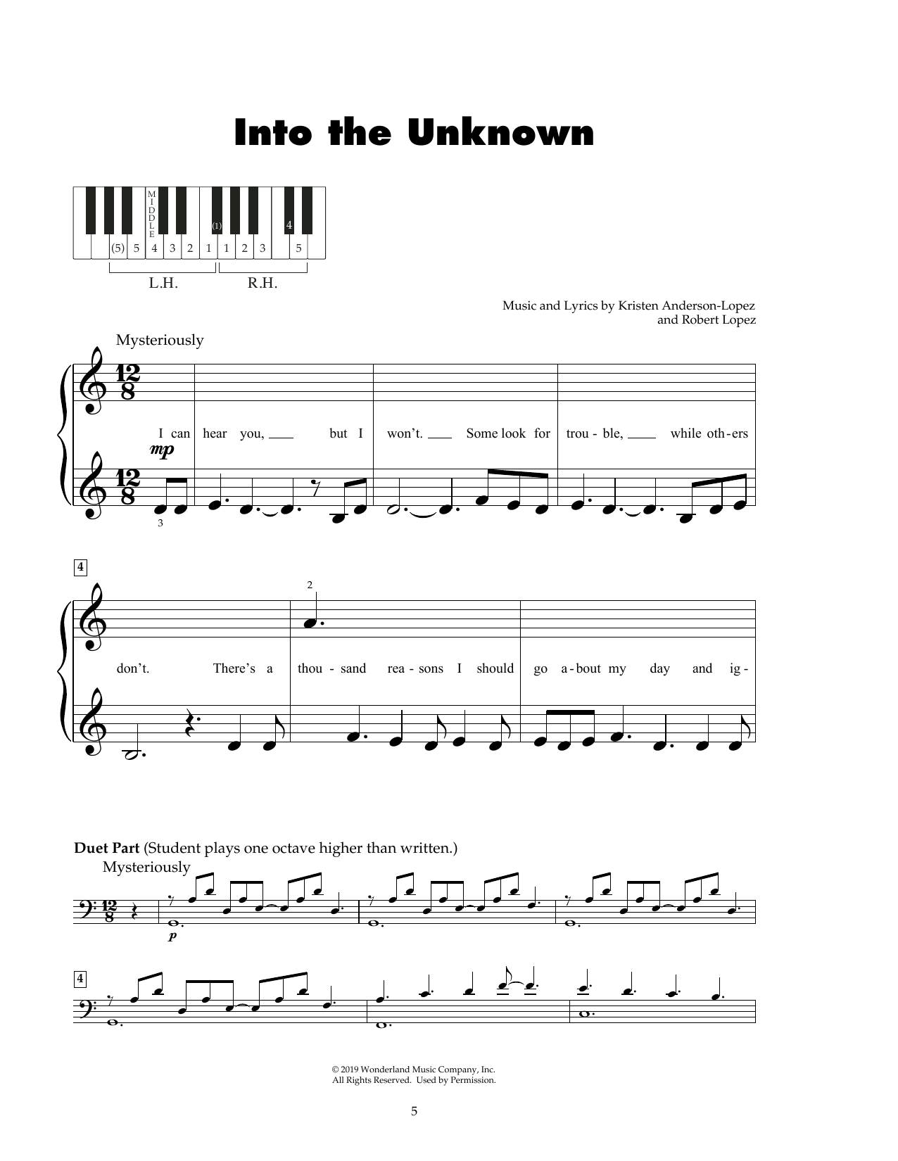 Download Kristen Anderson-Lopez & Robert Lope Into The Unknown (from Frozen 2) Sheet Music