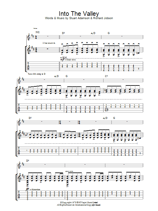 Download The Skids Into The Valley Sheet Music