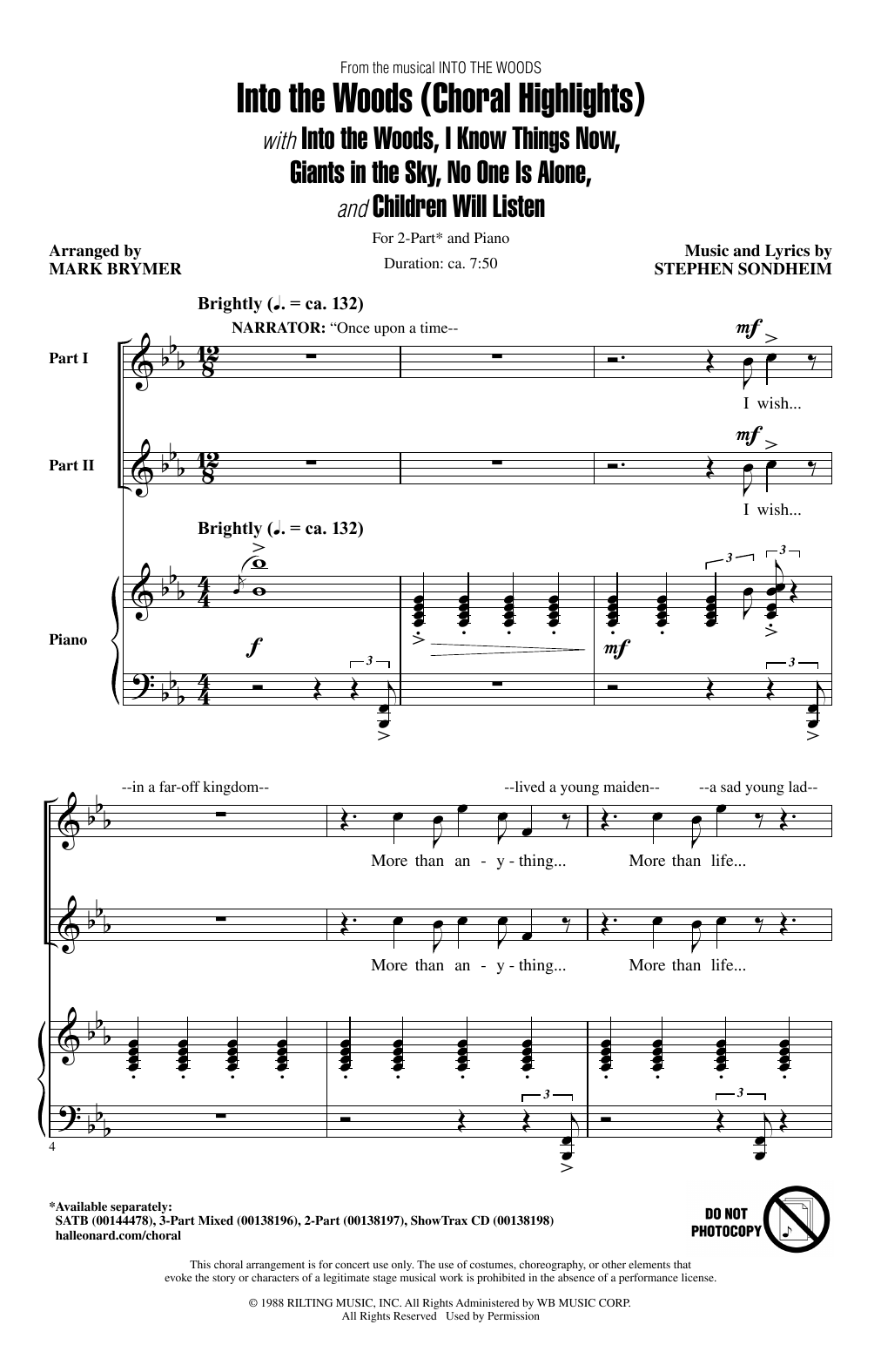 Download Mark Brymer Into The Woods (Choral Highlights) Sheet Music