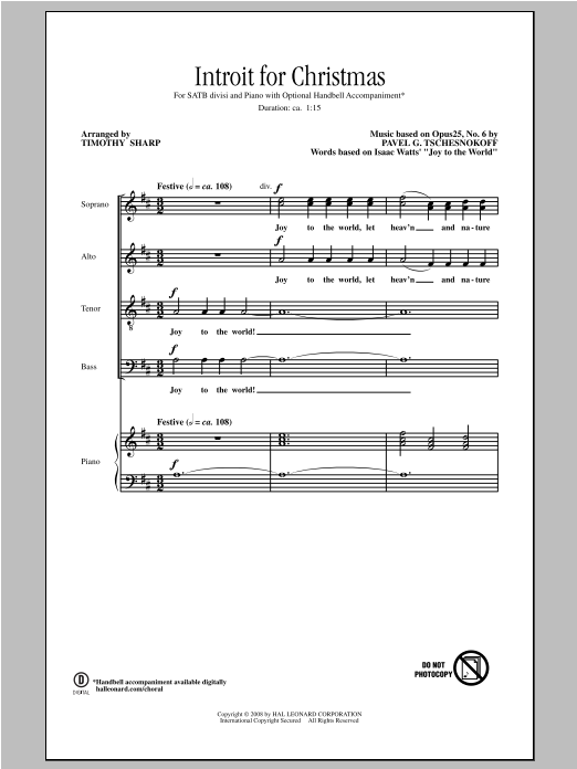 Download Tim Sharp Introit For Christmas Sheet Music