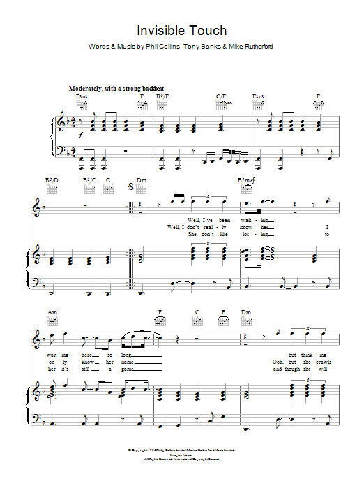 Download Genesis Invisible Touch Sheet Music