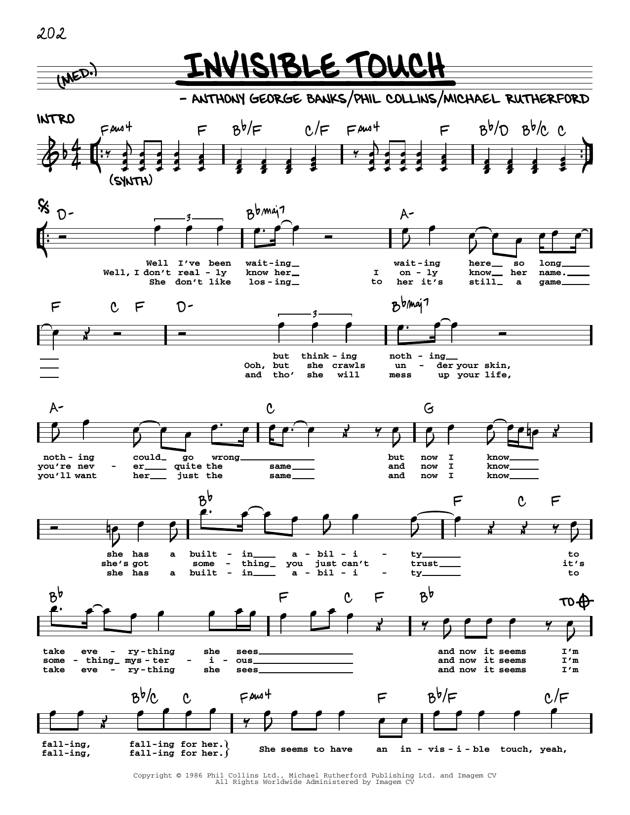Download Genesis Invisible Touch Sheet Music