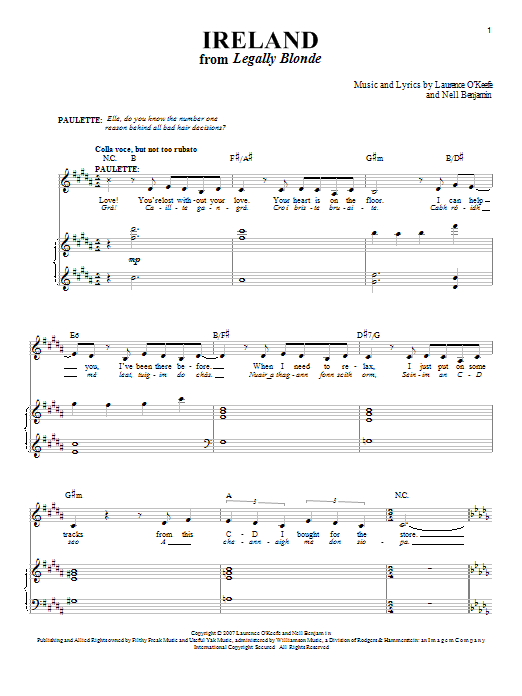 Download Laurence O'Keefe Ireland Sheet Music