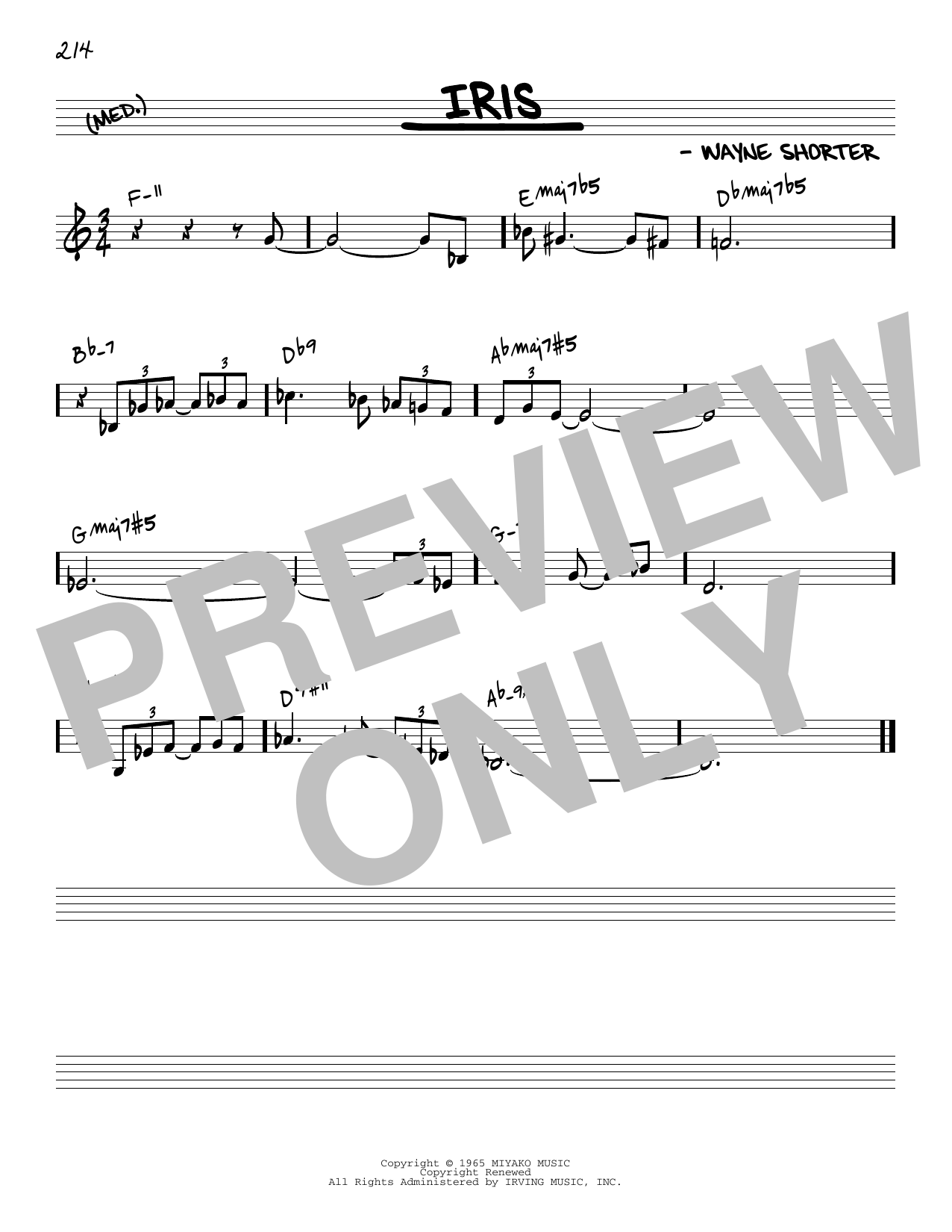Download Wayne Shorter Iris [Reharmonized version] (arr. Jack Sheet Music