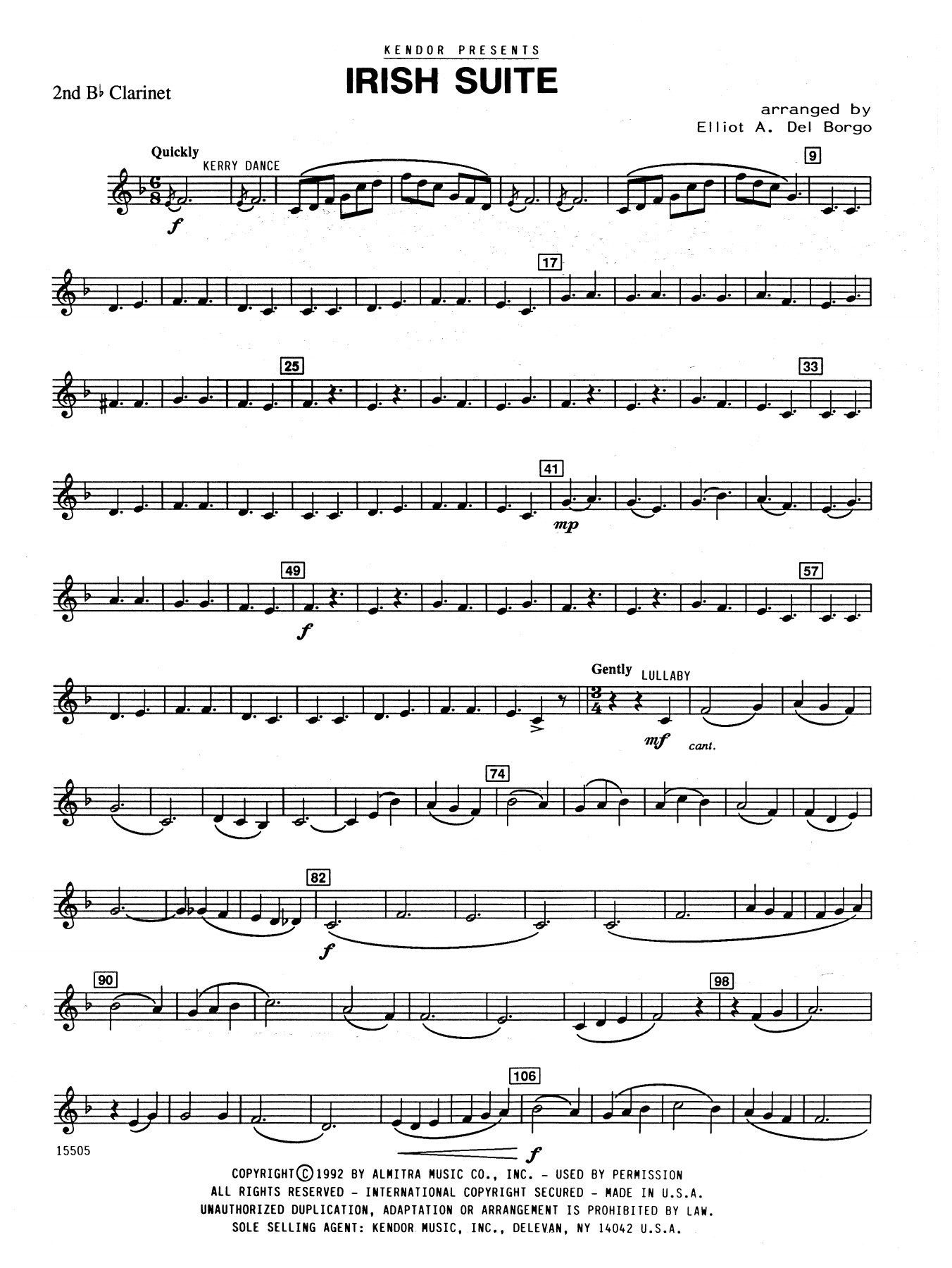 Download Elliot A. Del Borgo Irish Suite - 2nd Bb Clarinet Sheet Music