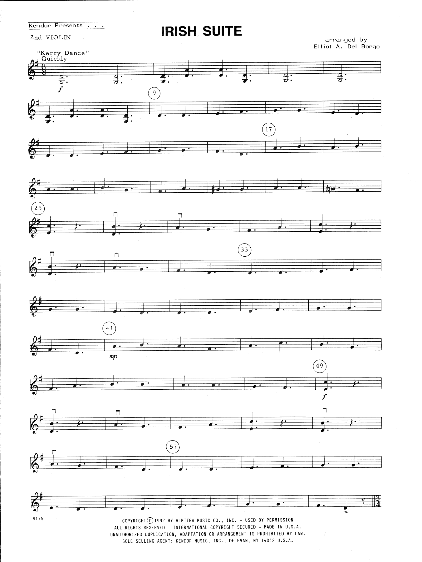 Download Elliot A. Del Borgo Irish Suite - 2nd Violin Sheet Music