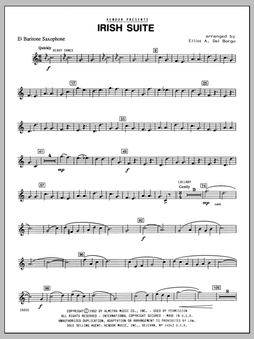 Download Del Borgo Irish Suite - Baritone Sax Sheet Music