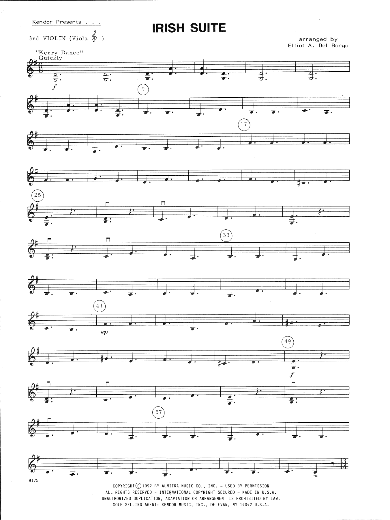 Download Elliot A. Del Borgo Irish Suite - Violin 3 (Viola T.C.) Sheet Music