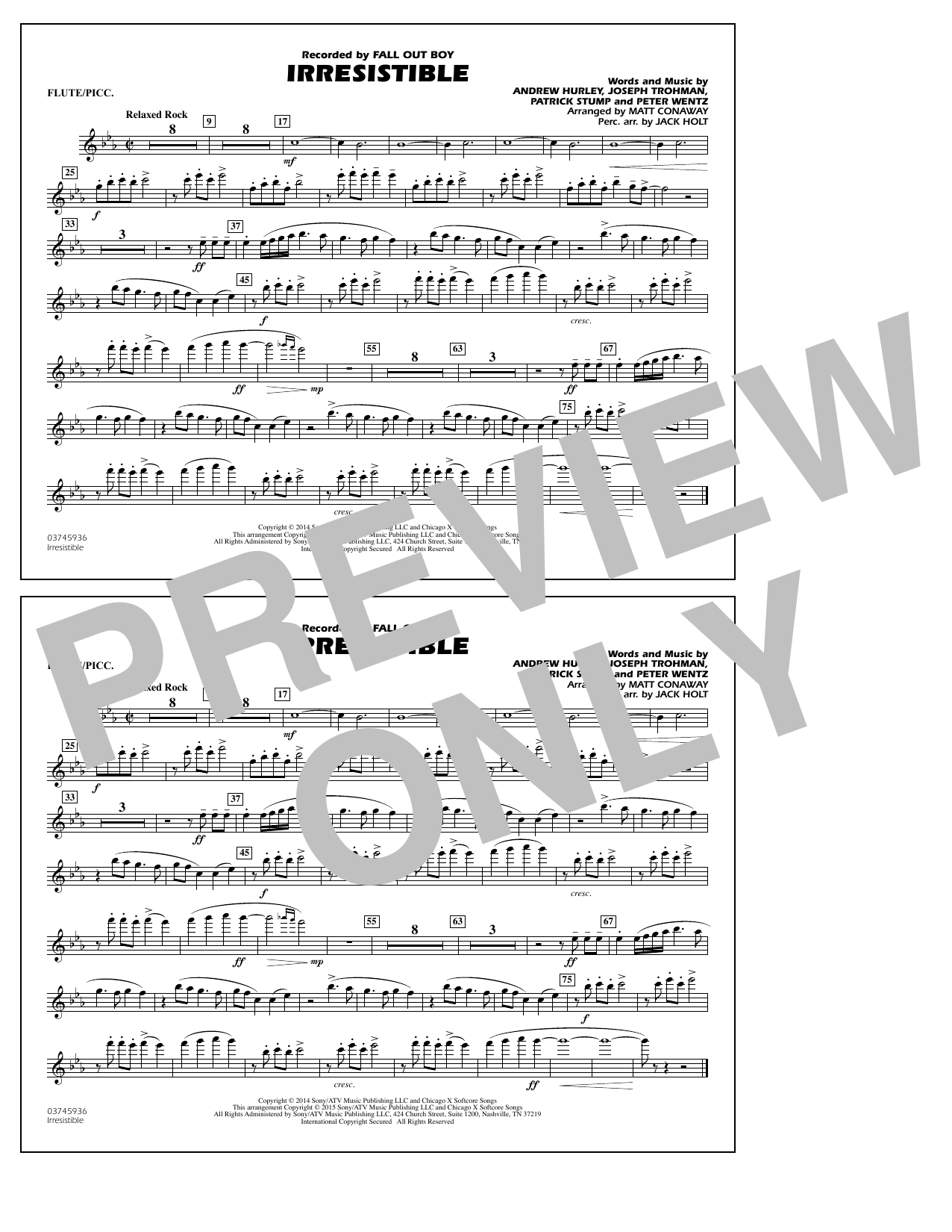 Download Matt Conaway Irresistible - Flute/Piccolo Sheet Music