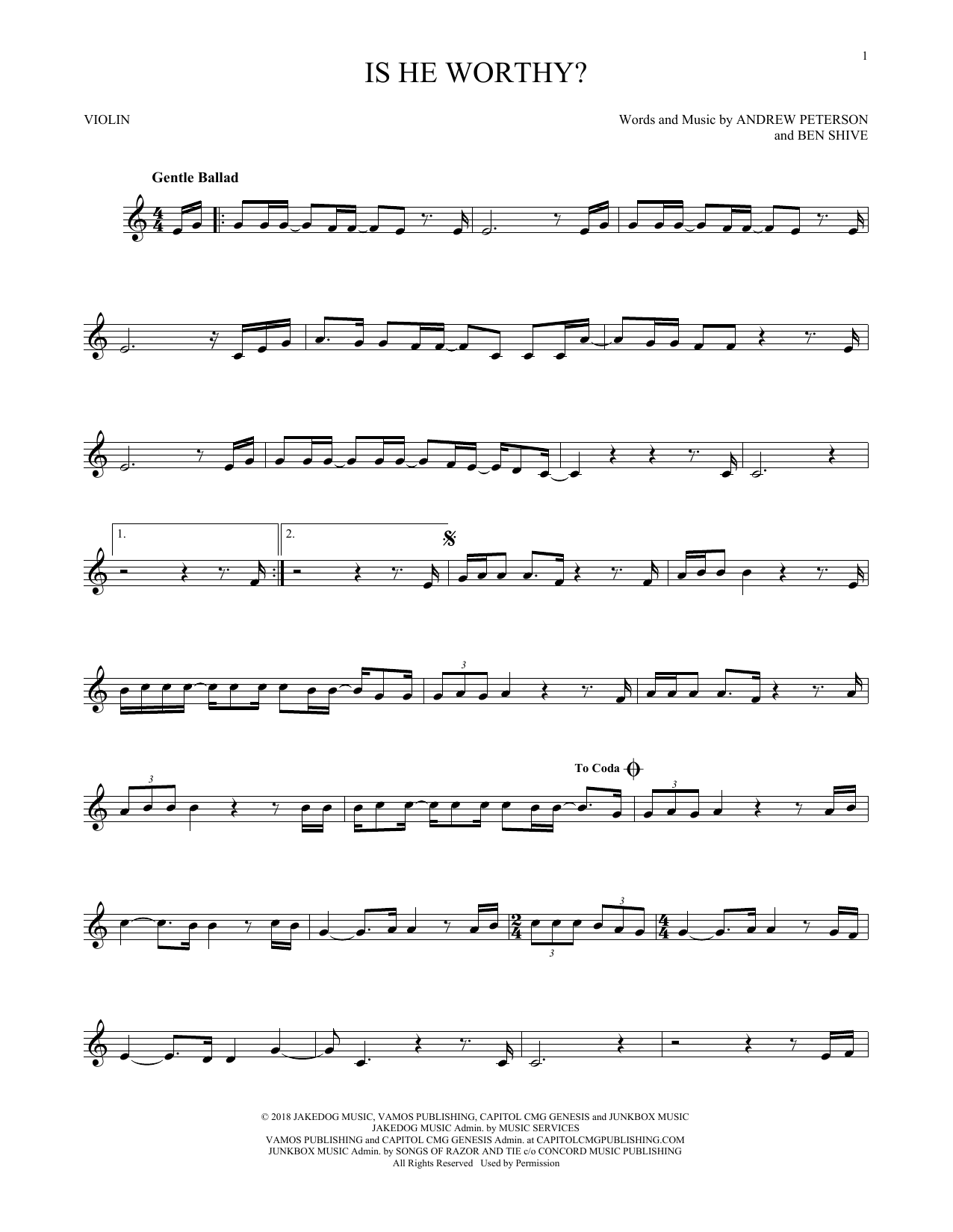 Chris Tomlin Is He Worthy? sheet music notes printable PDF score