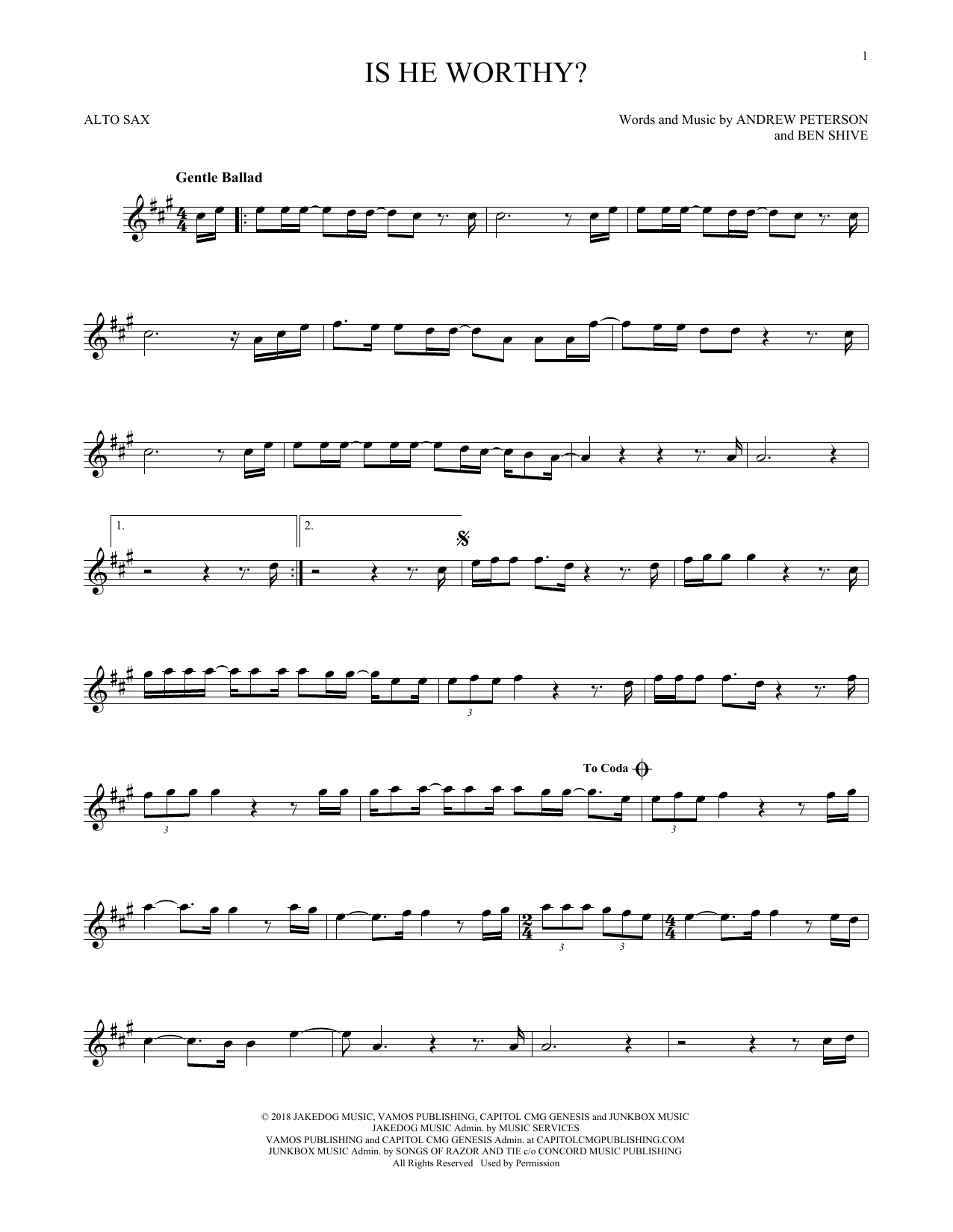 Chris Tomlin Is He Worthy? sheet music notes printable PDF score