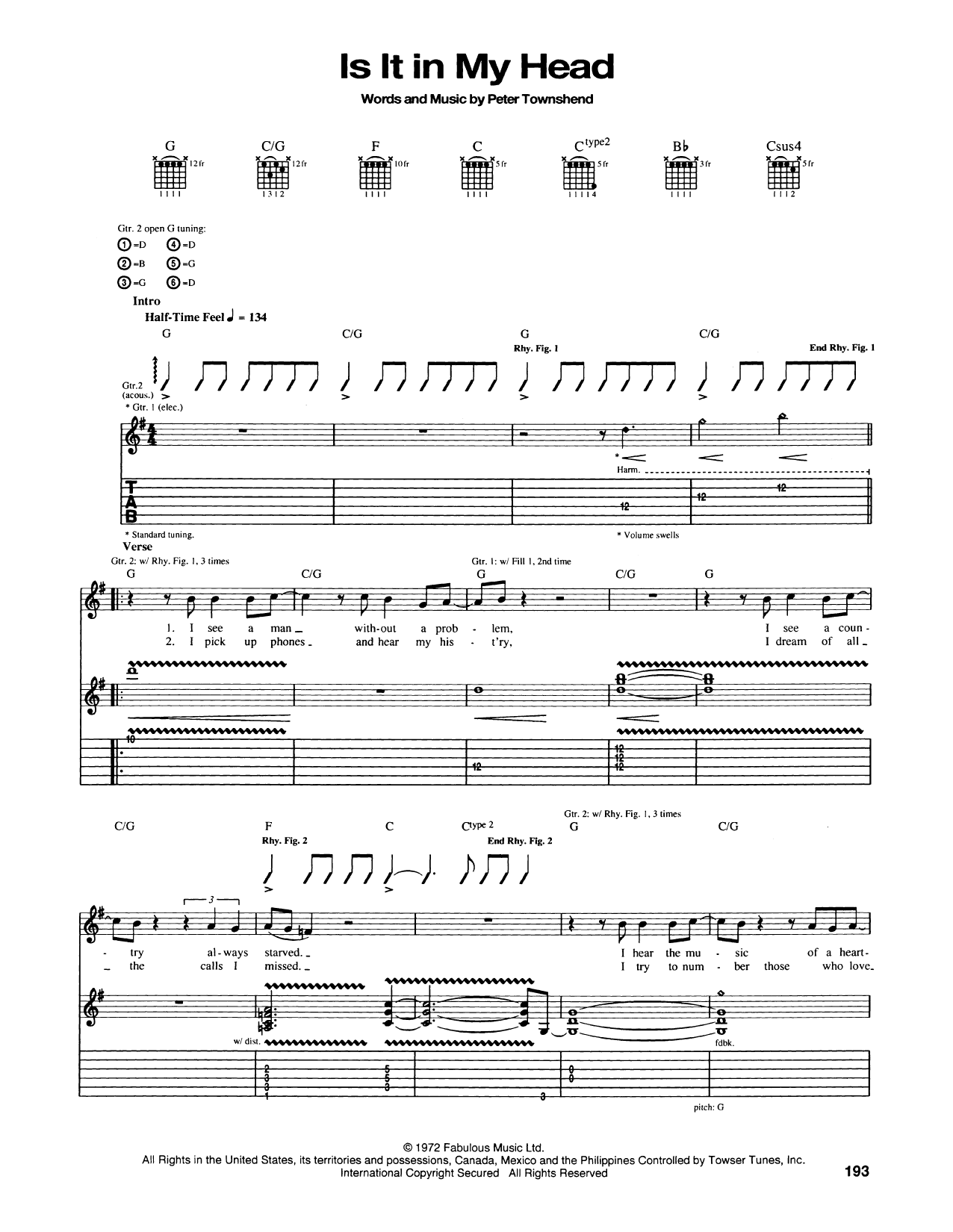 Download The Who Is It In My Head Sheet Music