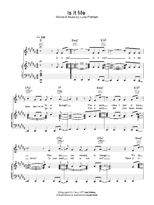 Download The Kooks Is It Me Sheet Music