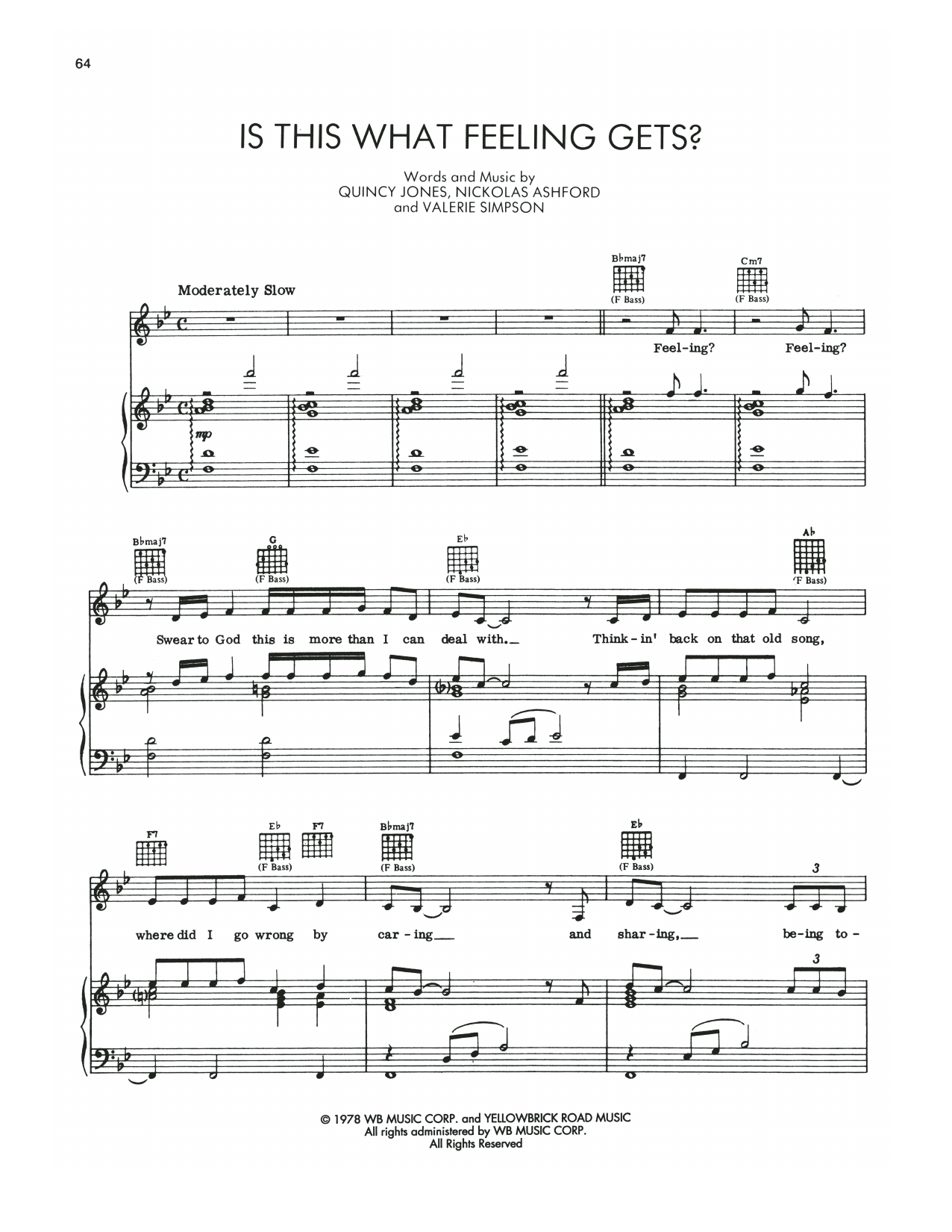 Download Nicholas Ashford and Quincy Jones Is This What Feeling Gets? (Dorothy's T Sheet Music