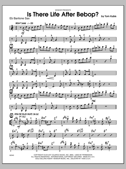 Download Kubis Is There Life After Bebop? - Baritone S Sheet Music